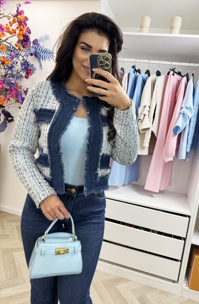 Jacket denim tweed 10222 Light Blue