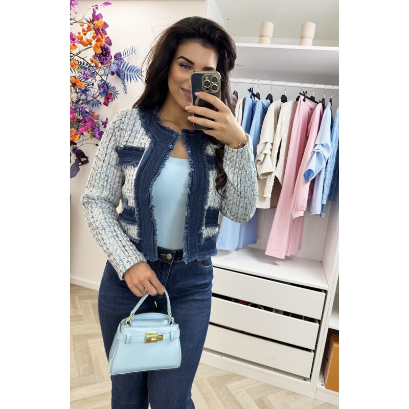 Jacket denim tweed 10222 Light Blue