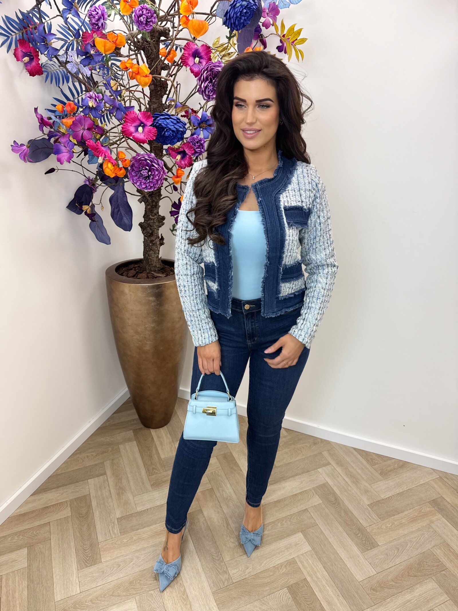 Jacket denim tweed 10222 Light Blue