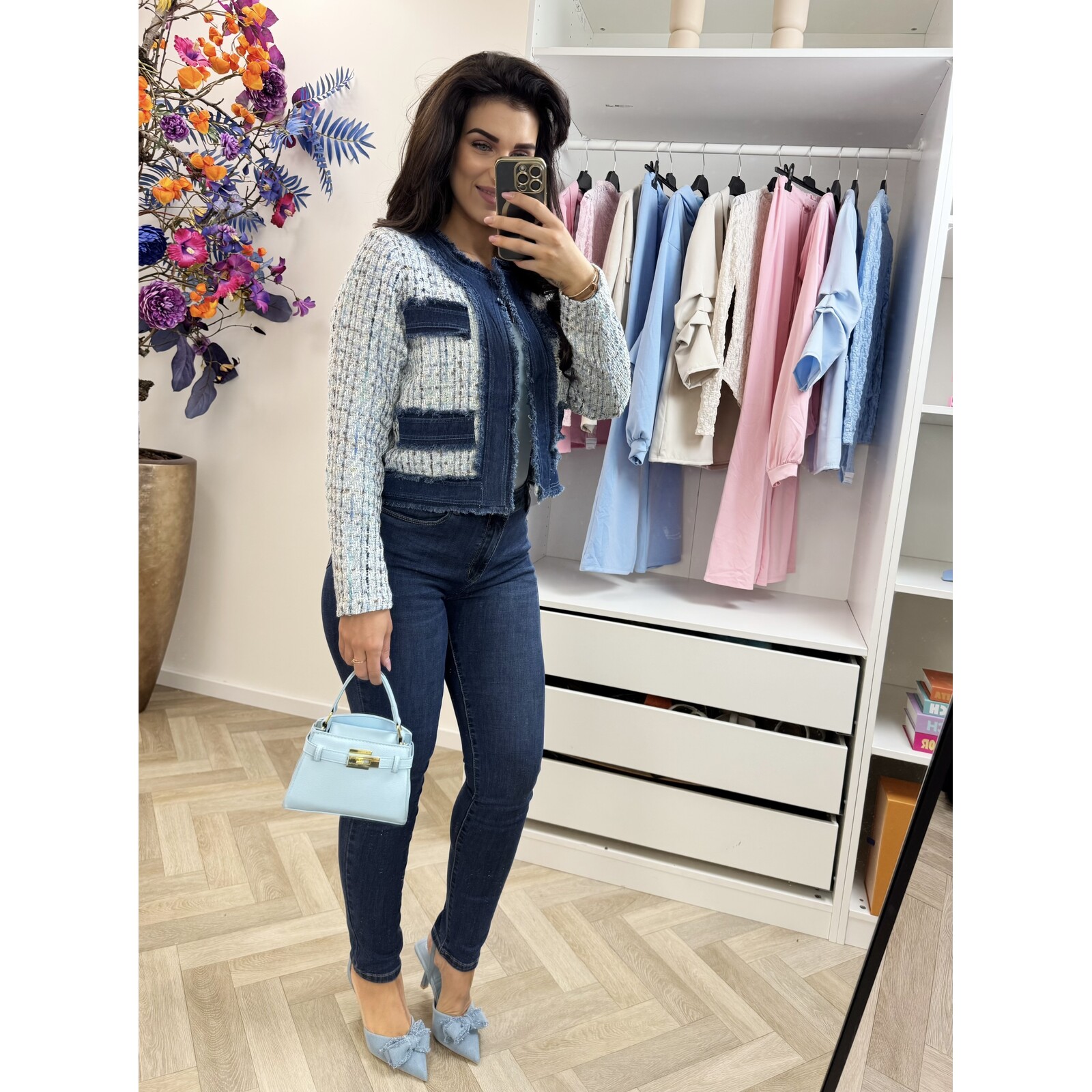 Jacket denim tweed 10222 Light Blue