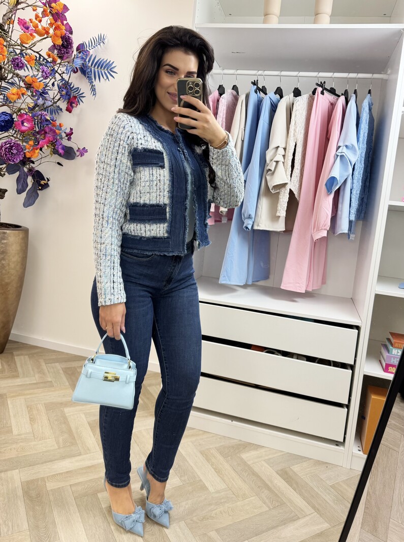 Jacket denim tweed 10222 Light Blue