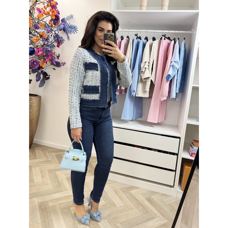 Jacket denim tweed 10222 Light Blue