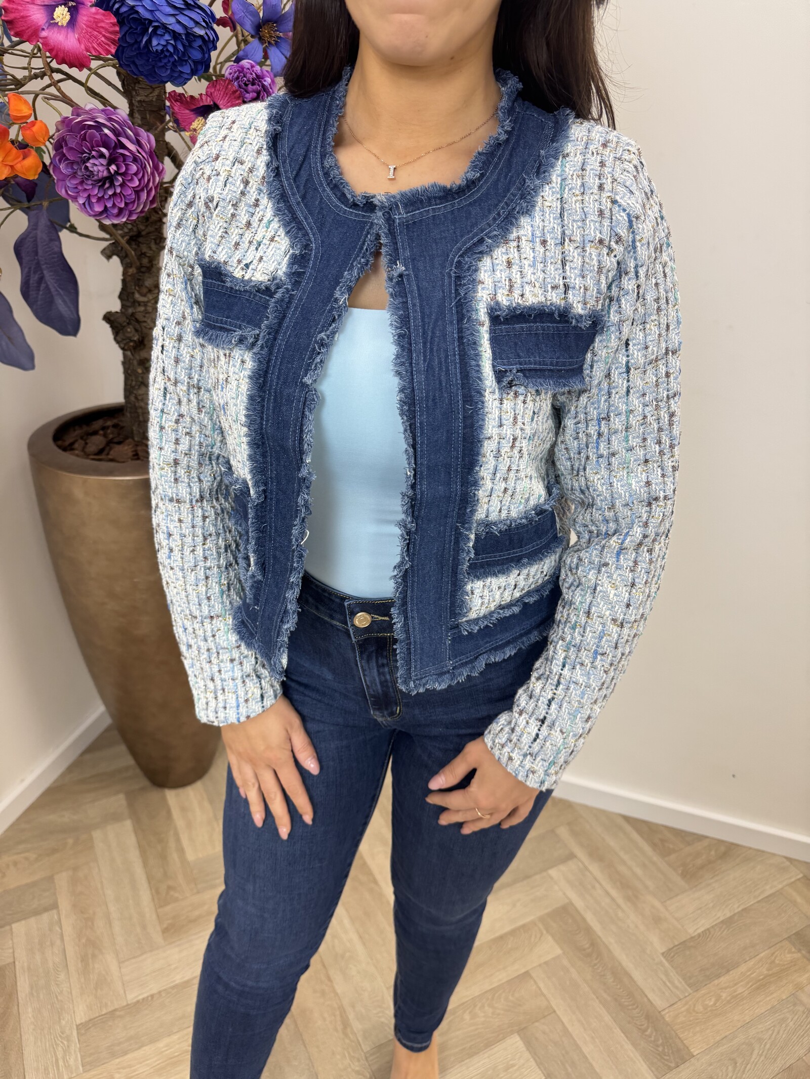 Jacket denim tweed 10222 Light Blue