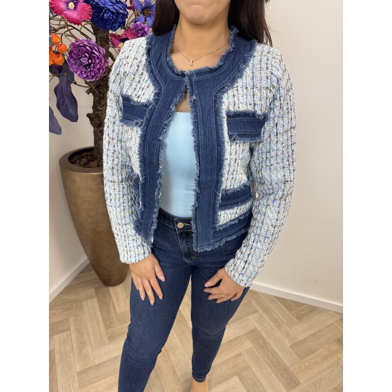 Jacket denim tweed 10222 Light Blue