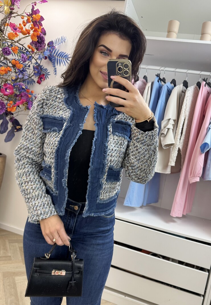 Jacket denim tweed 10222 Black