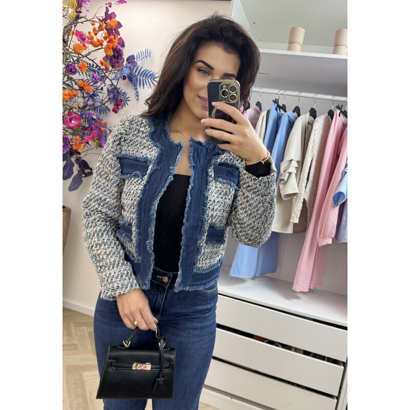 Jacket denim tweed 10222 Black