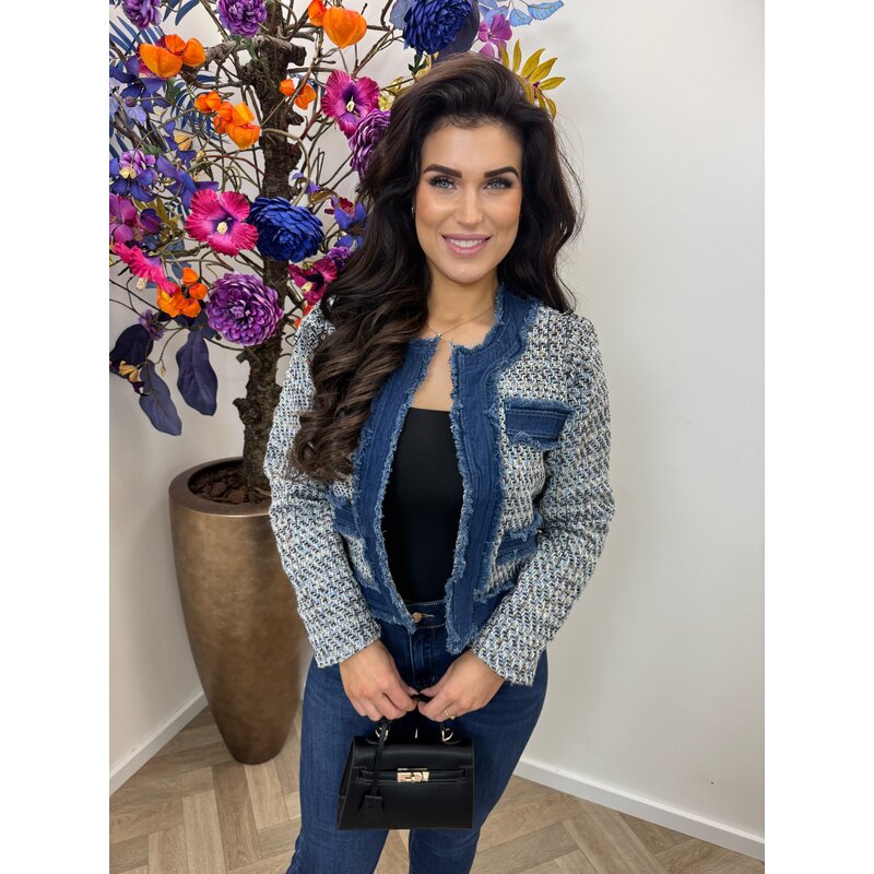 Jacket denim tweed 10222 Black