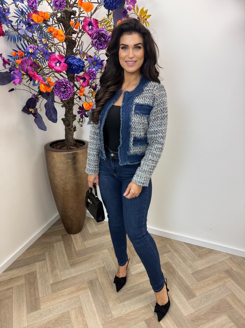 Jacket denim tweed 10222 Black