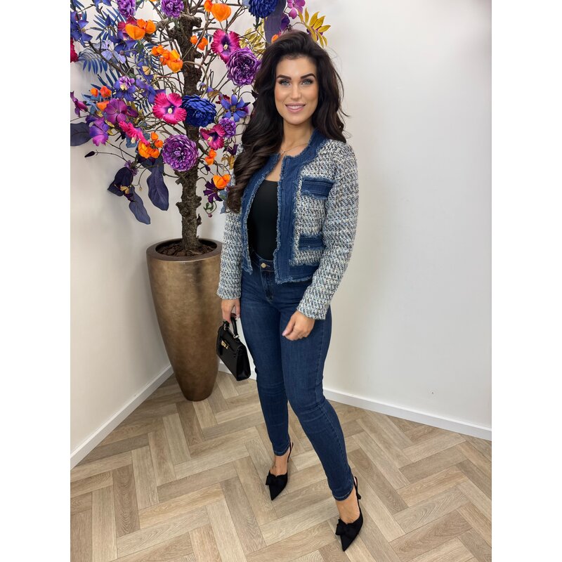 Jacket denim tweed 10222 Black