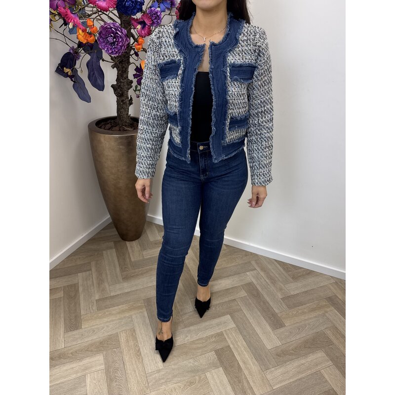 Jacket denim tweed 10222 Black