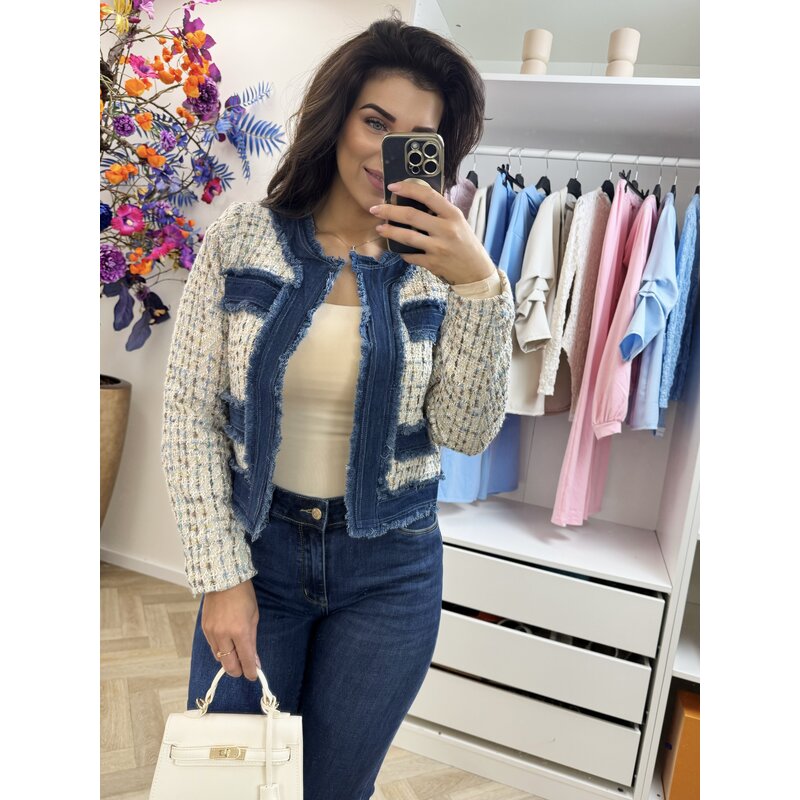 Jacket denim tweed 10222 Beige