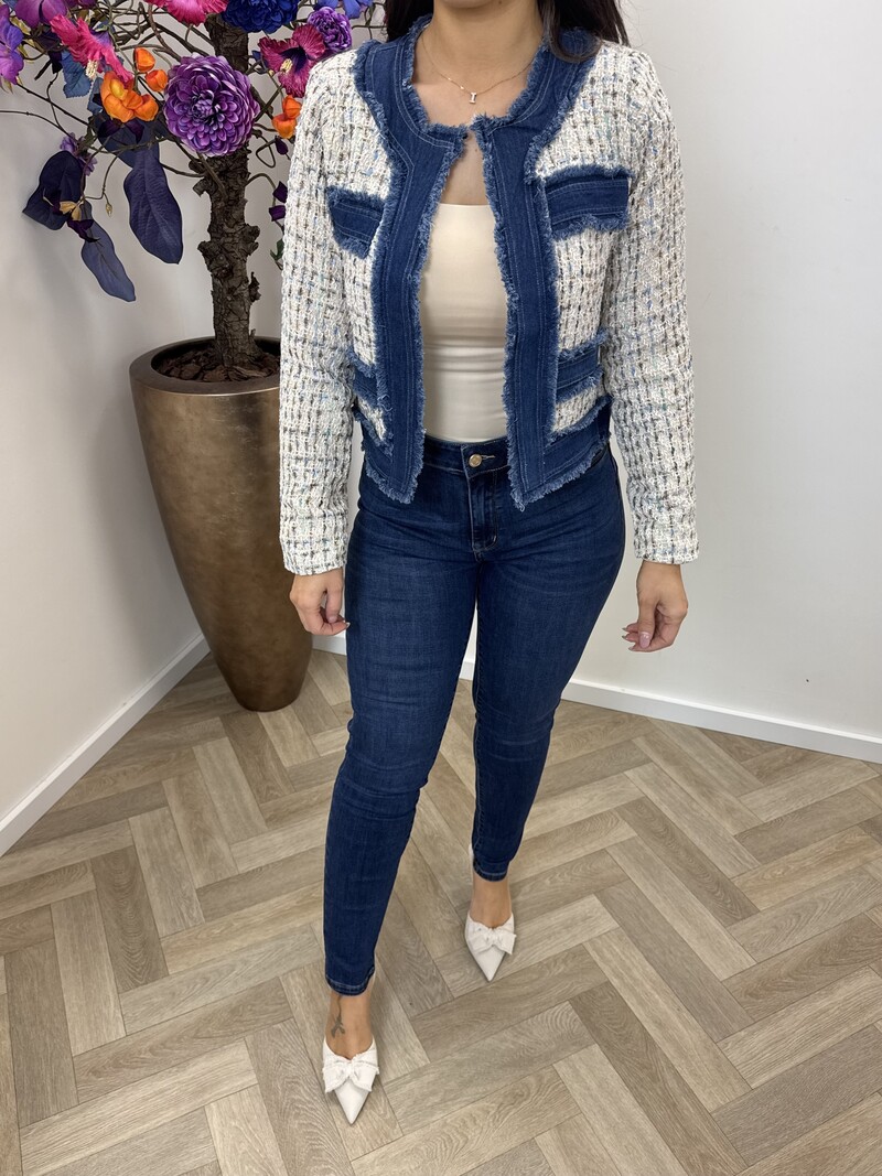 Jacket denim tweed 10222 Beige