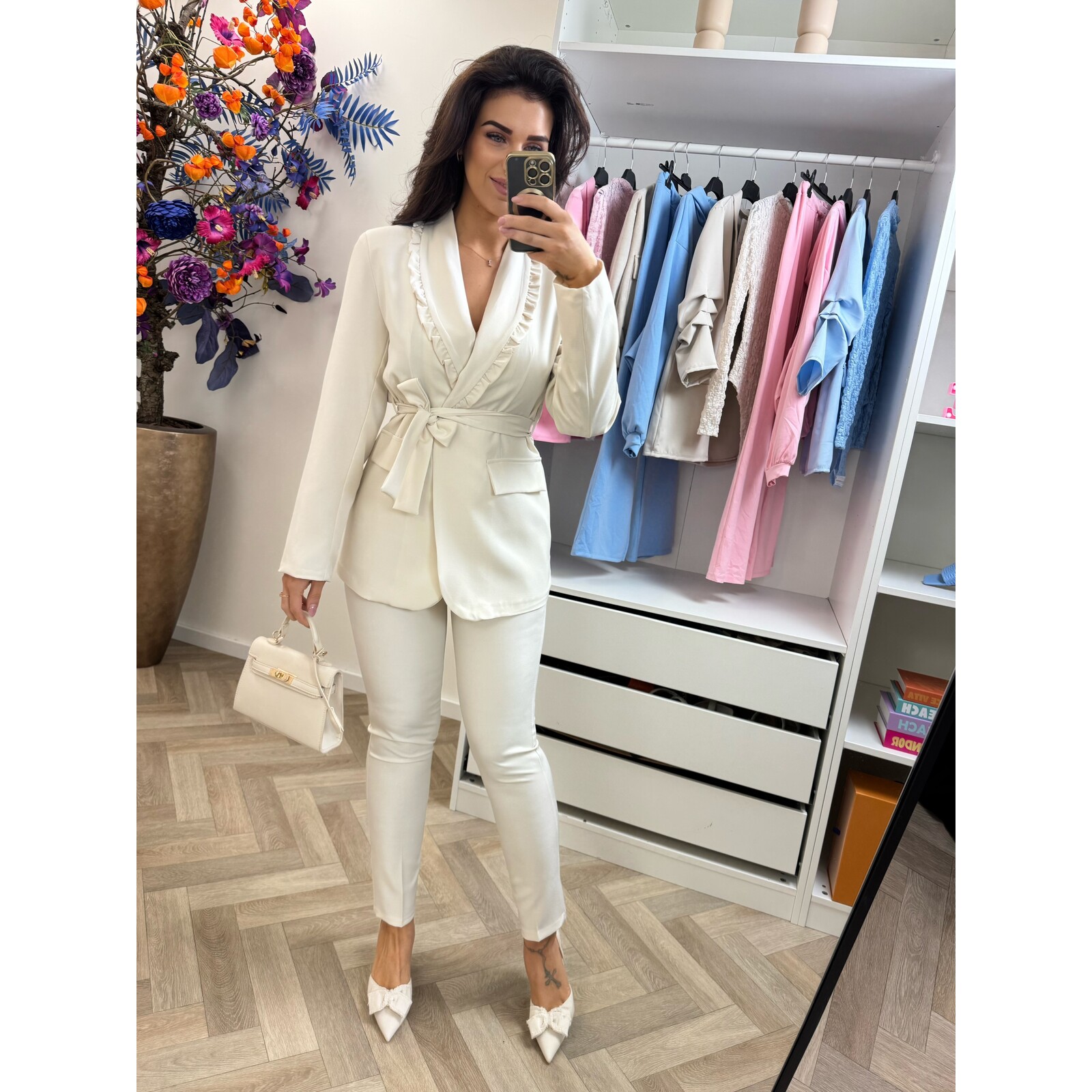 2 delige set Trixy ruffle Beige