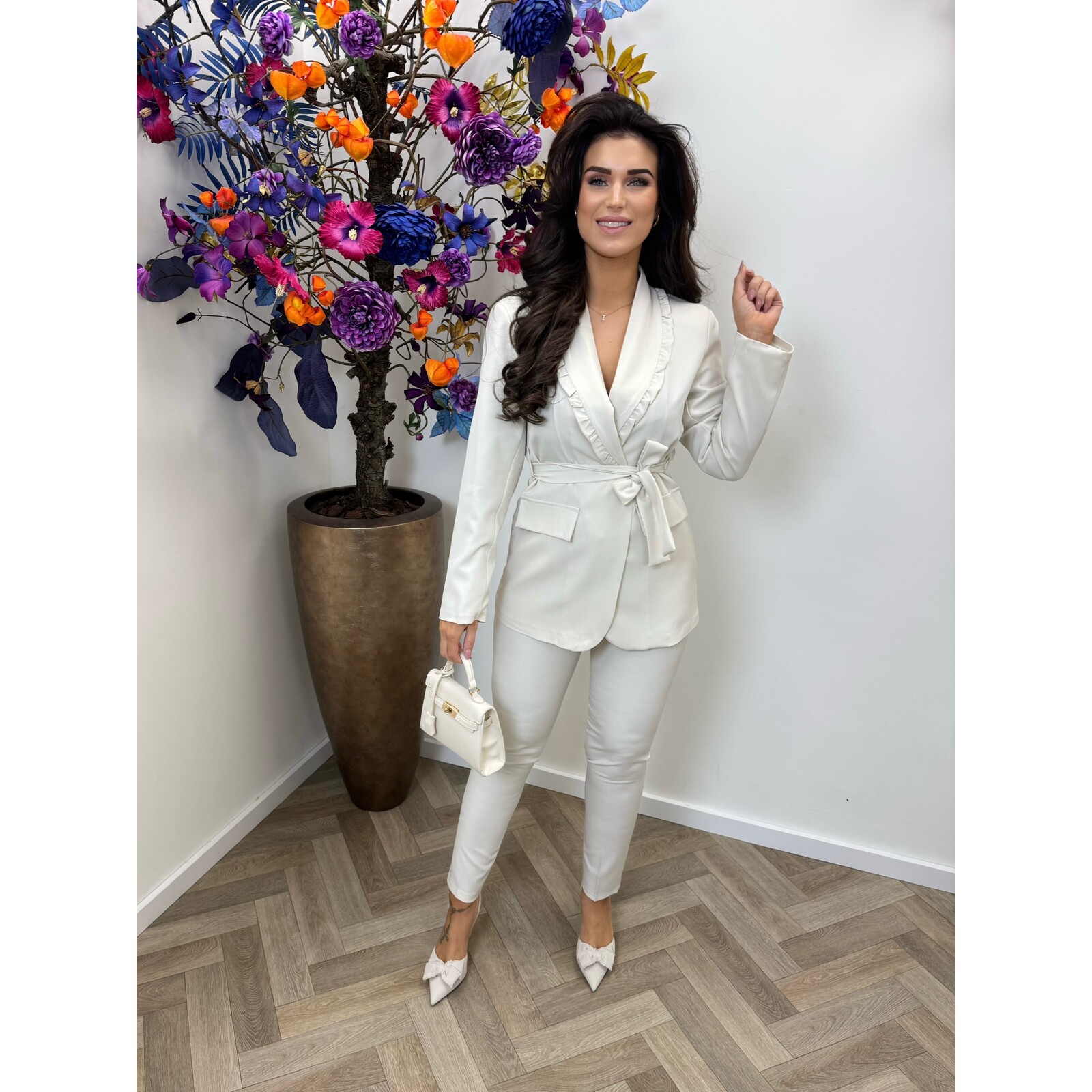 2 delige set Trixy ruffle Beige