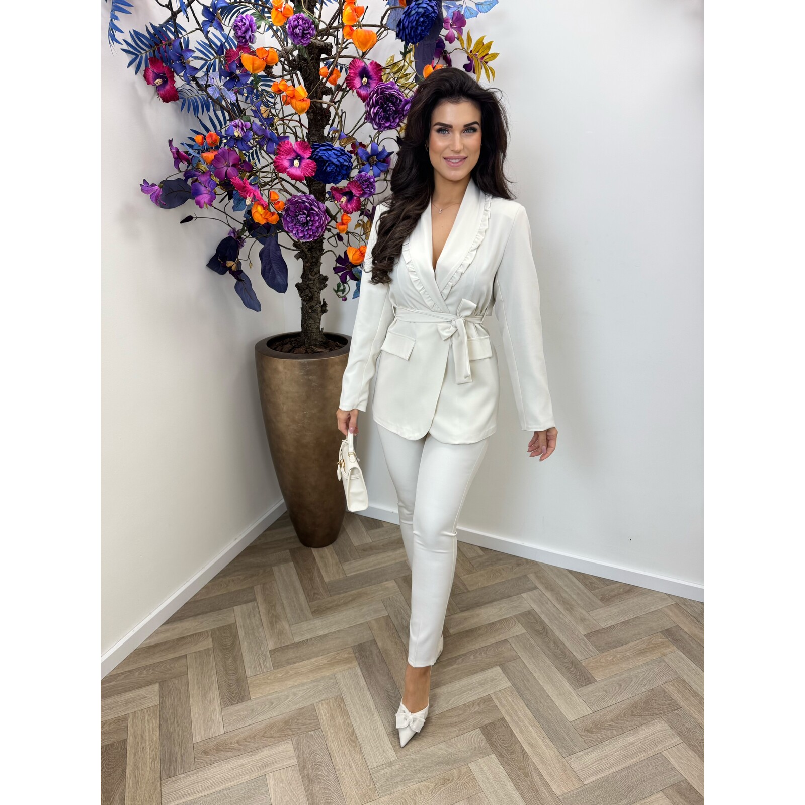 2 delige set Trixy ruffle Beige