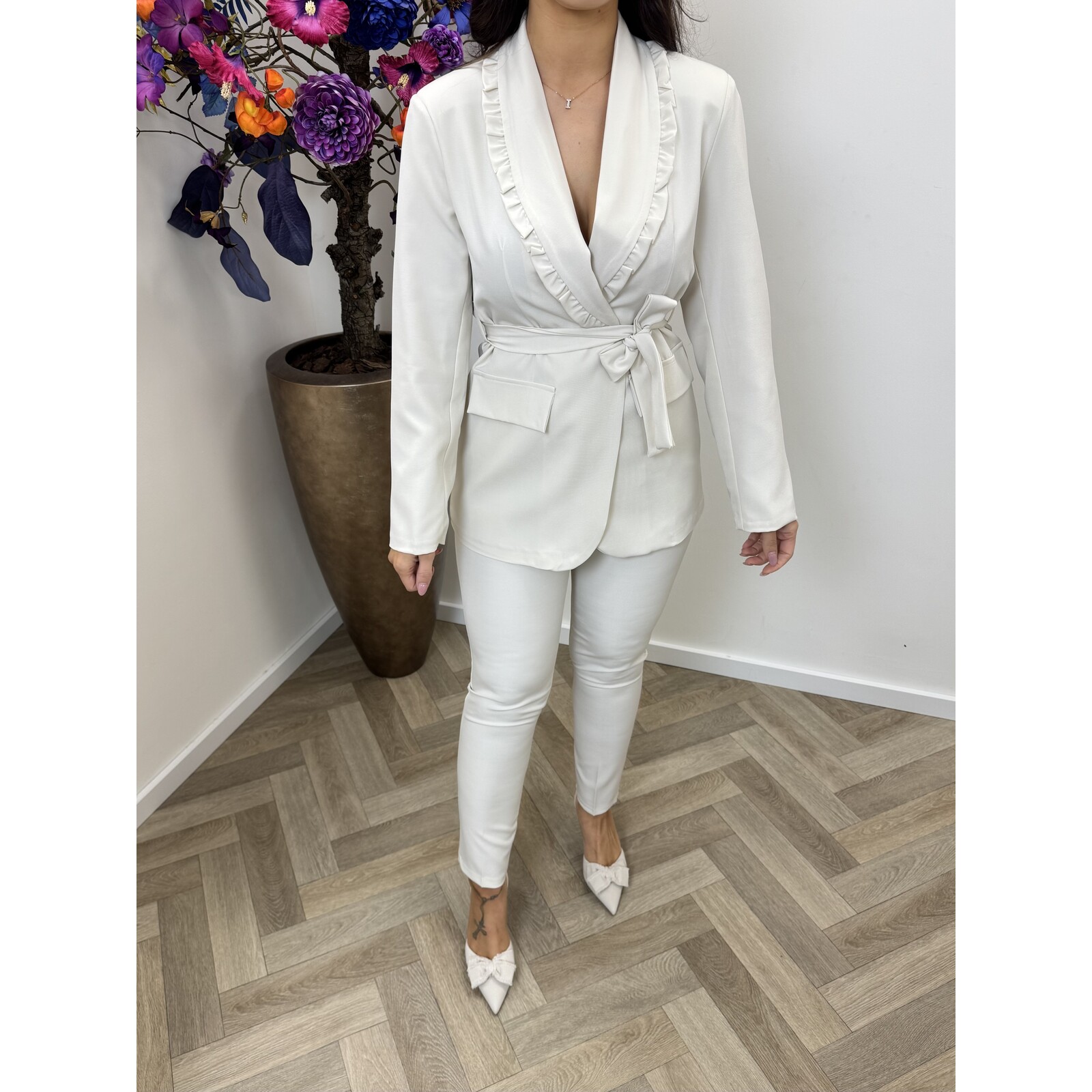 2 delige set Trixy ruffle Beige