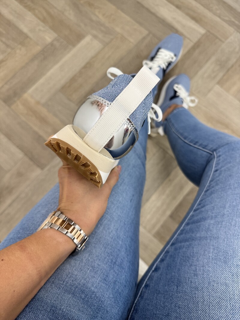 Sneakers Evelyn Metallic Glitter Liu Jo Blue 1880