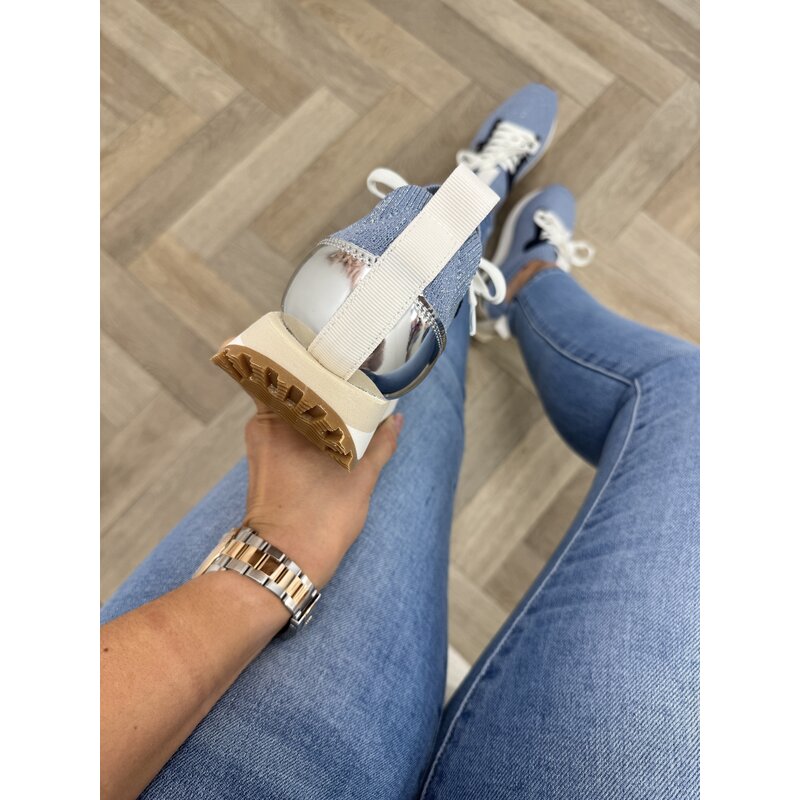 Sneakers Evelyn Metallic Glitter Liu Jo Blue 1880