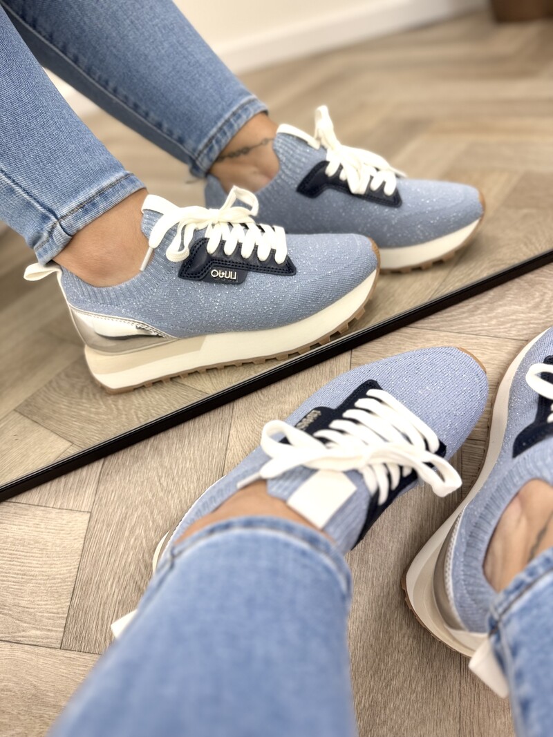 Sneakers Evelyn Metallic Glitter Liu Jo Blue 1880