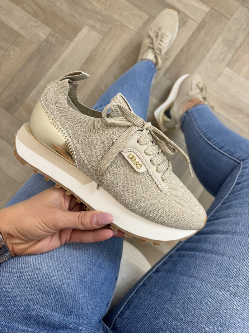 Sneakers Evelyn Metallic Glitter Liu Jo Gold 1886