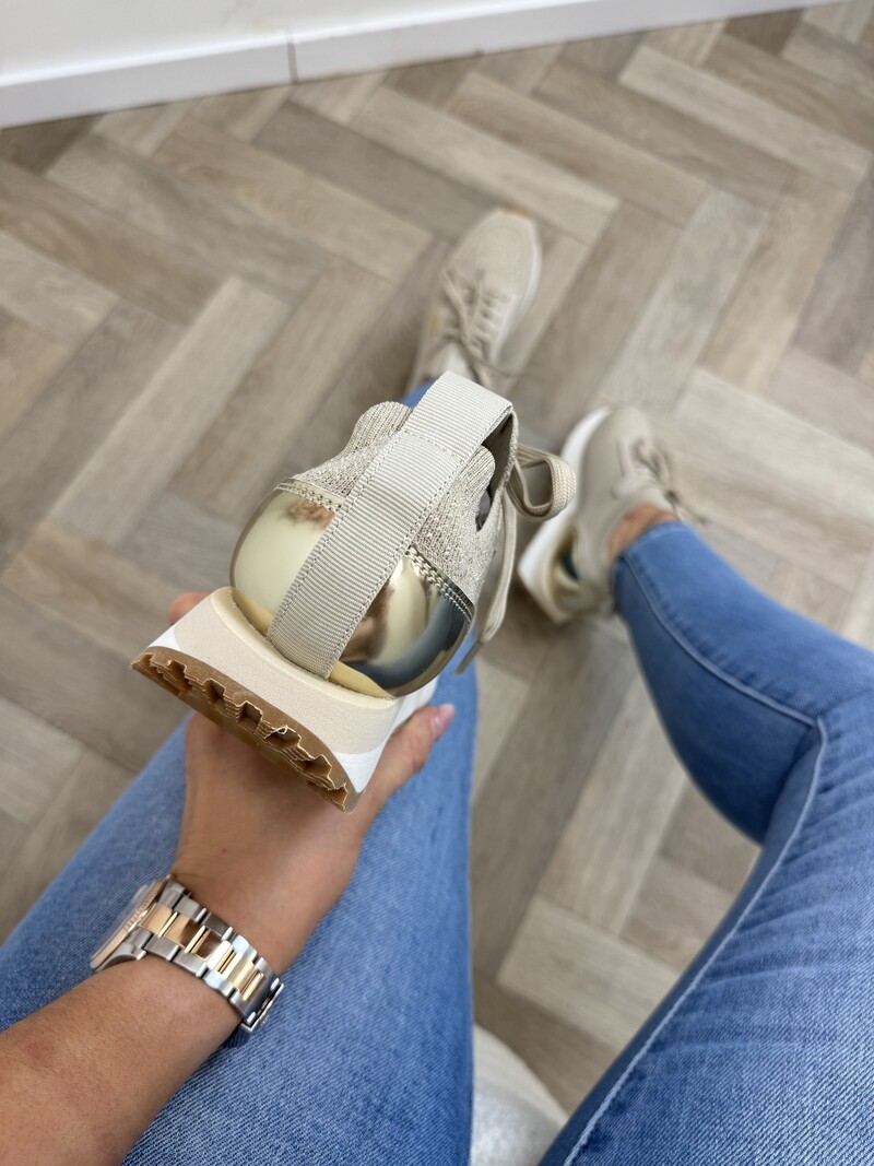 Sneakers Evelyn Metallic Glitter Liu Jo Gold 1886
