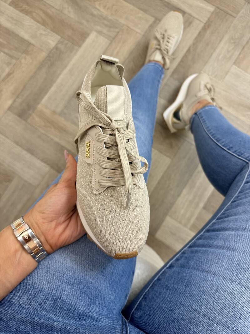 Sneakers Evelyn Metallic Glitter Liu Jo Gold 1886