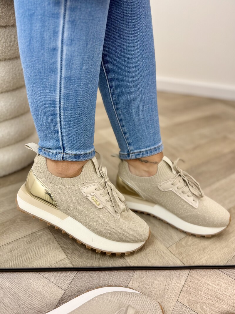 Sneakers Evelyn Metallic Glitter Liu Jo Gold 1886