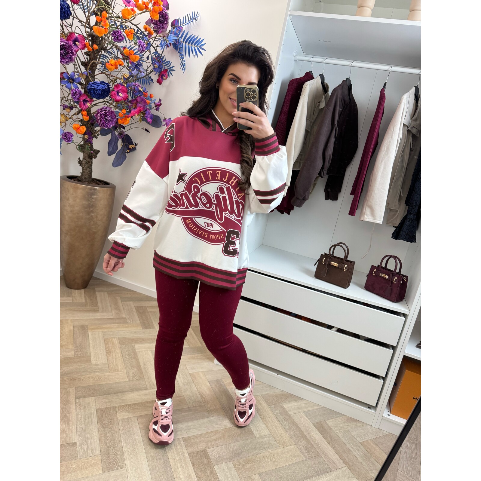 2 delige joggingspak Califorina Bordeaux