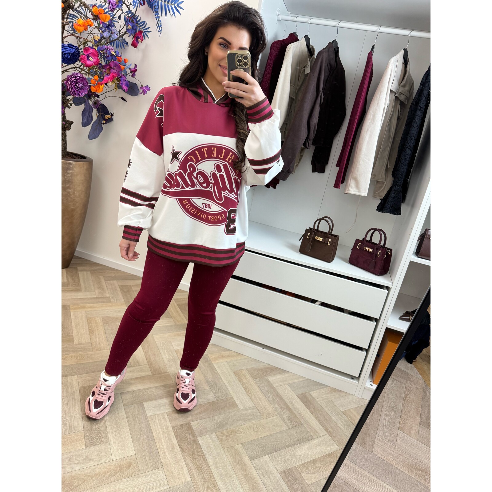 2 delige joggingspak Califorina Bordeaux