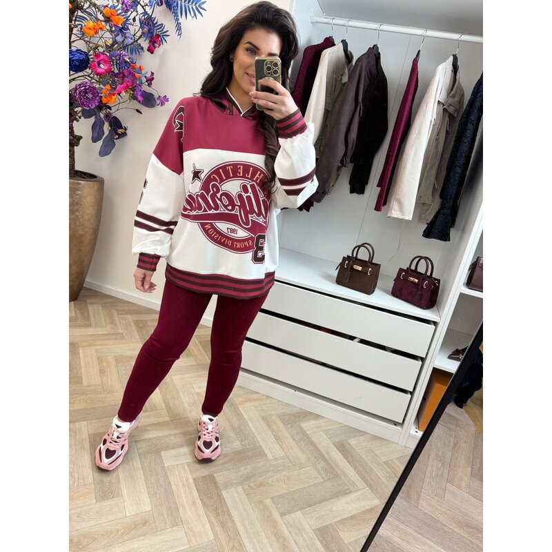 2 delige joggingspak Califorina Bordeaux