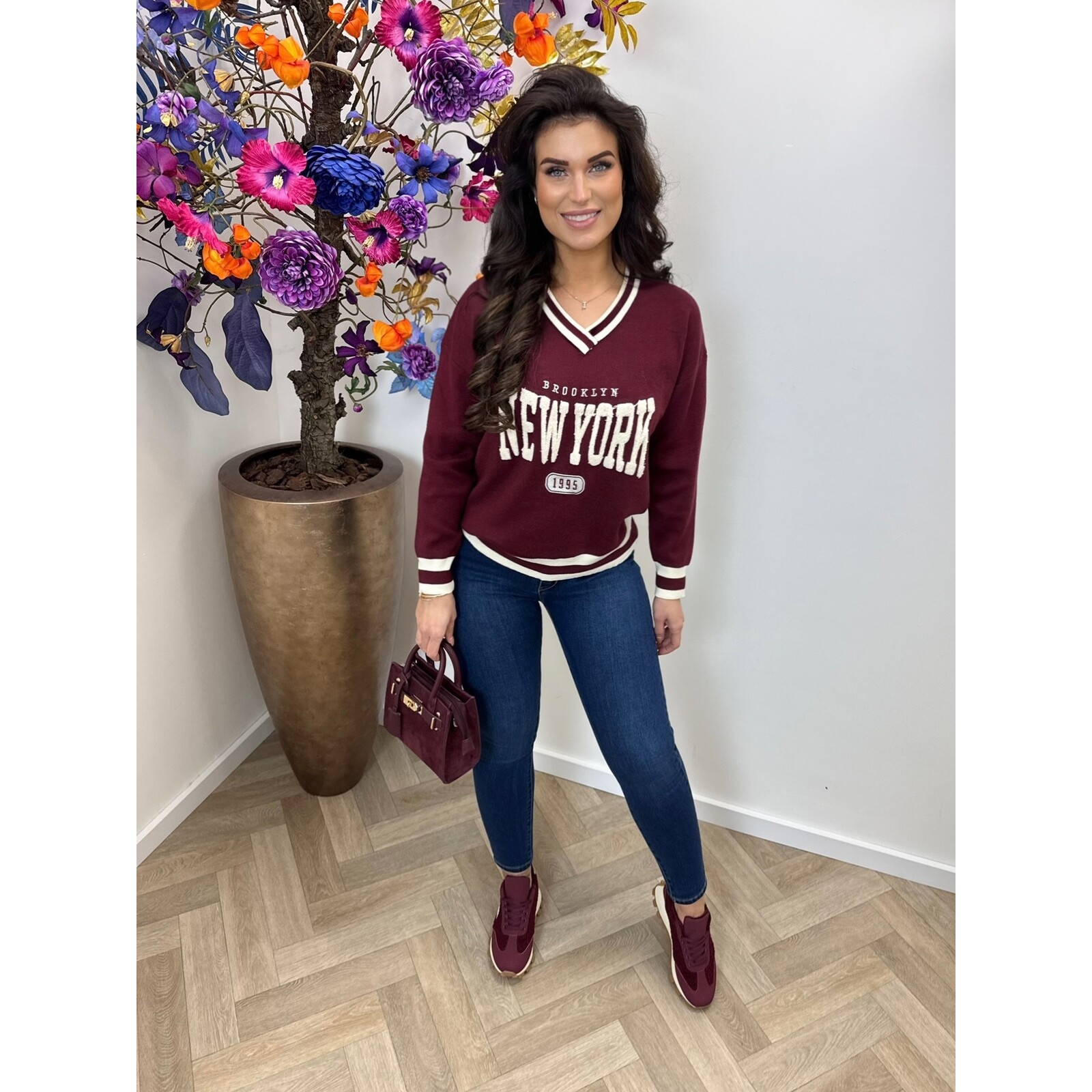 Sweater 1995 New york Y889 Bordeaux