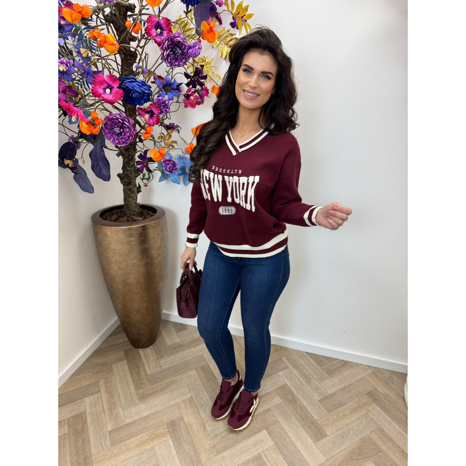 Sweater 1995 New york Y889 Bordeaux