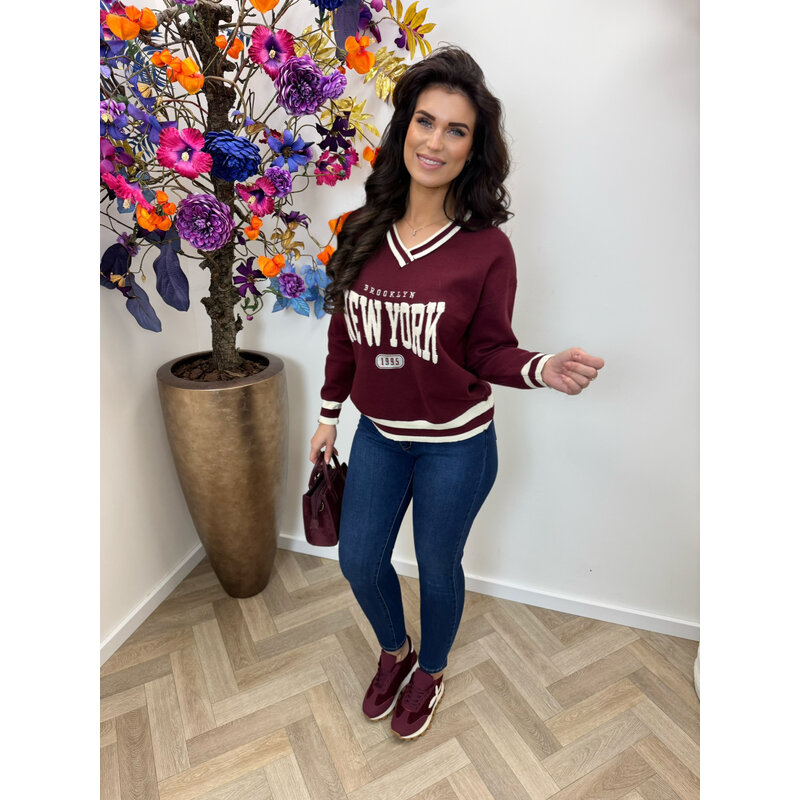 Sweater 1995 New york Y889 Bordeaux