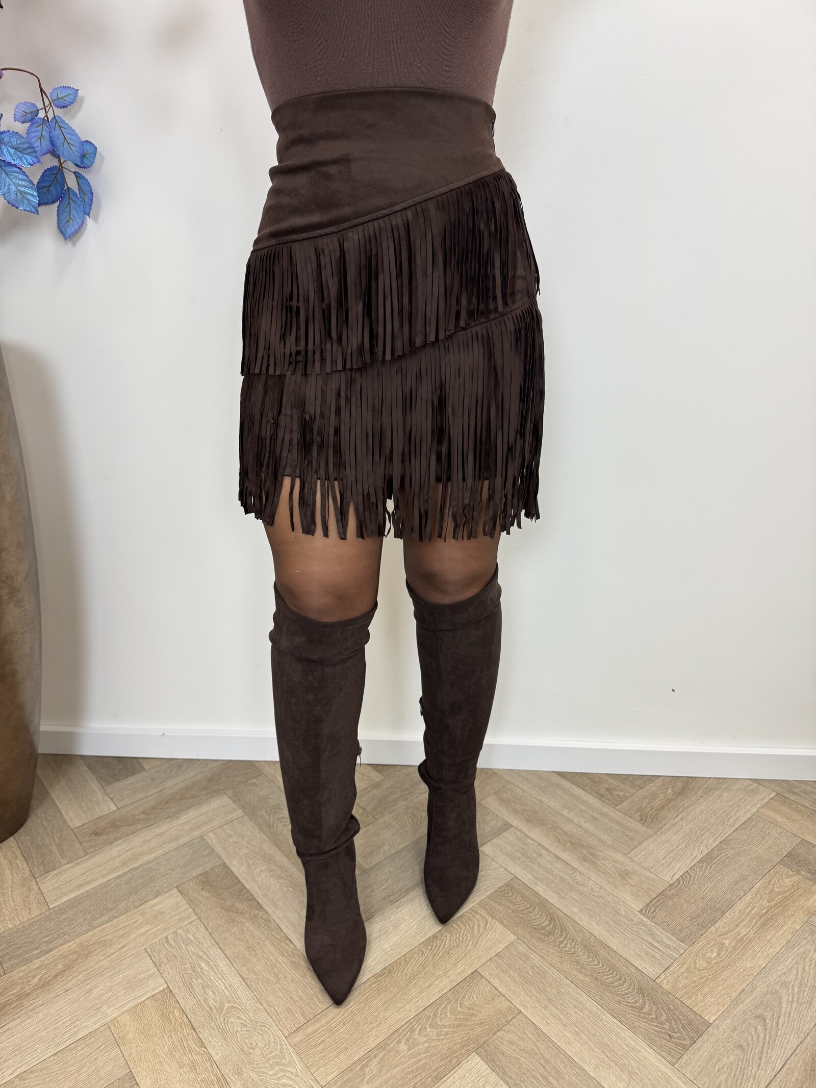 Skirt Suede Franje LM-08106 Choco