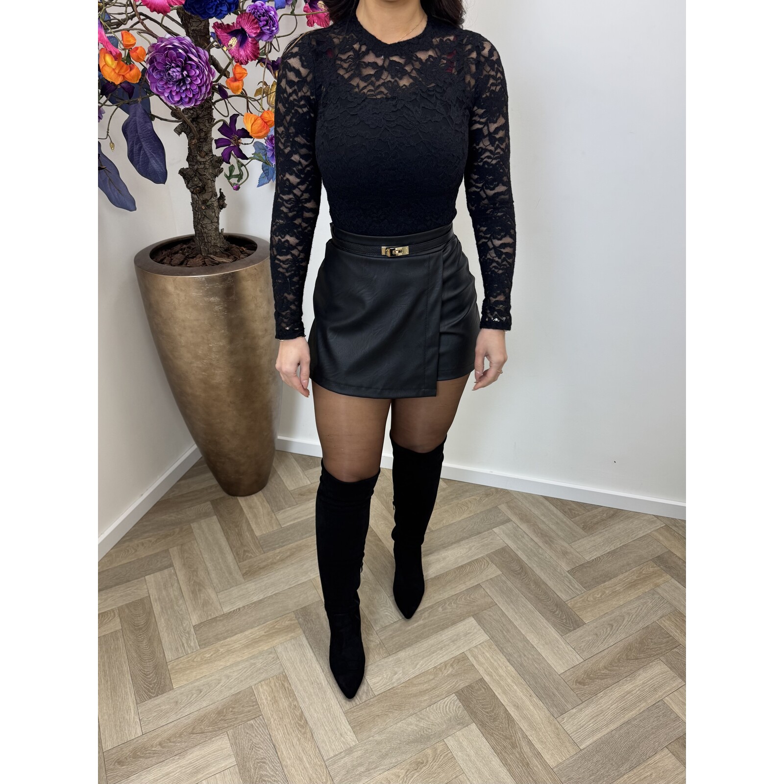 Lace top by swan HS10035 Black