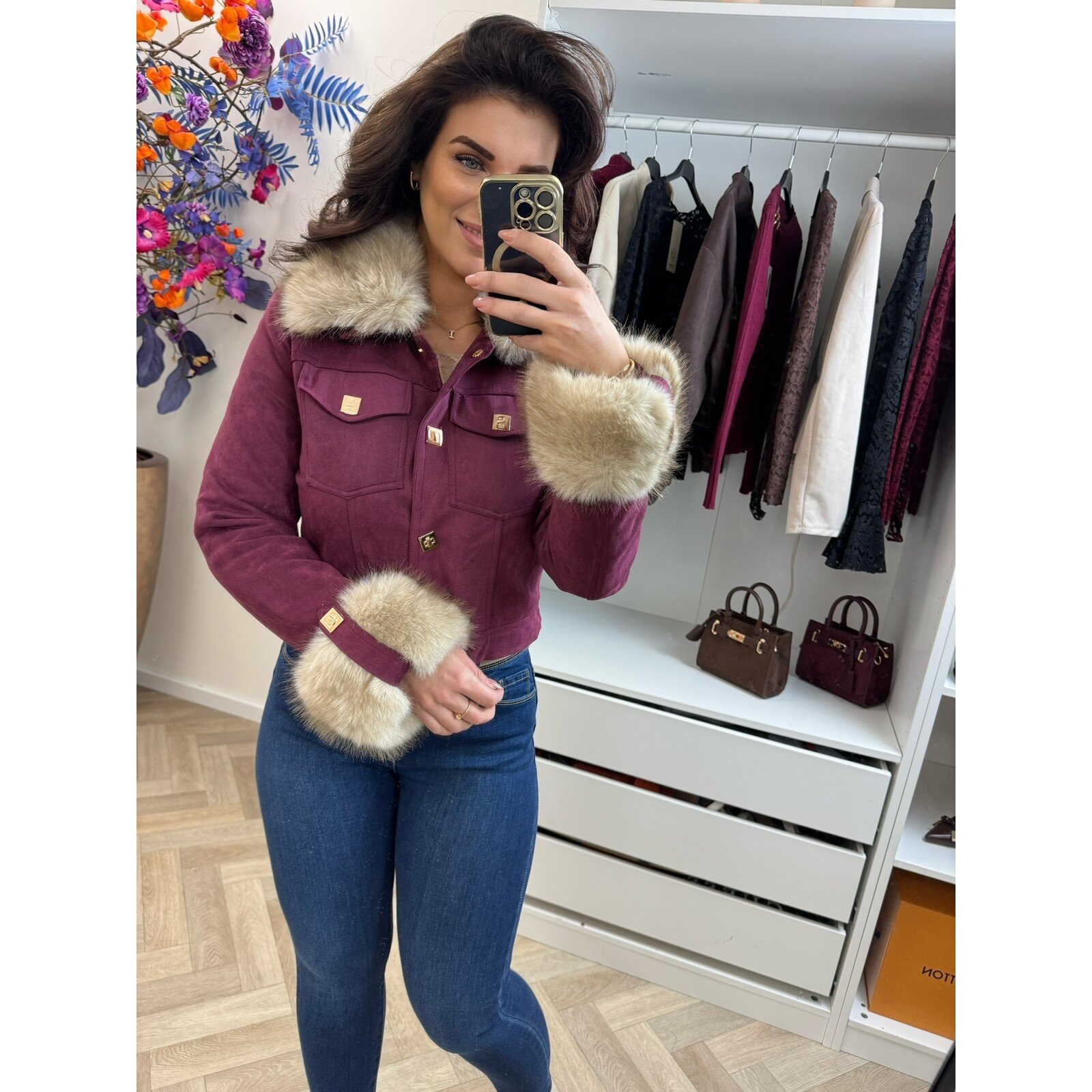 Jacket Suede Bonty WE1002 Bordeaux