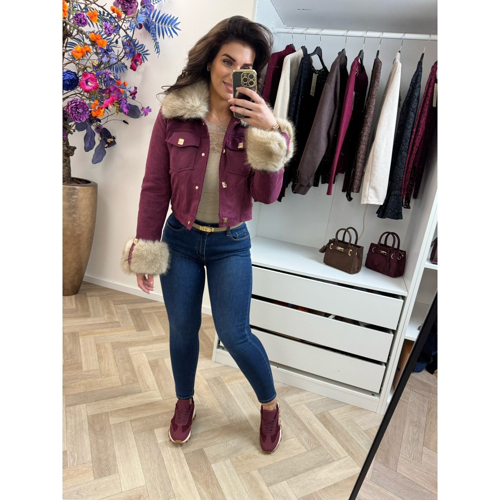 Jacket Suede Bonty WE1002 Bordeaux