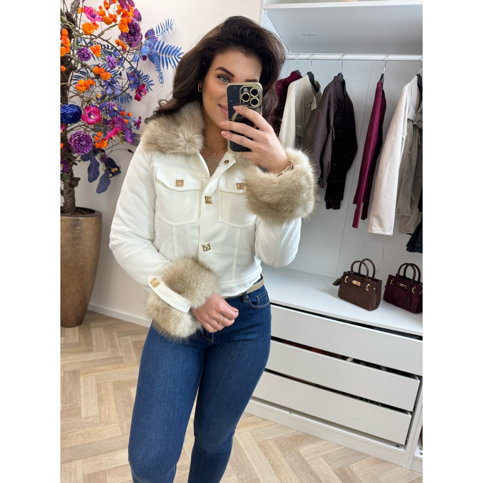 Jacket Suede Bonty WE1002  Off white