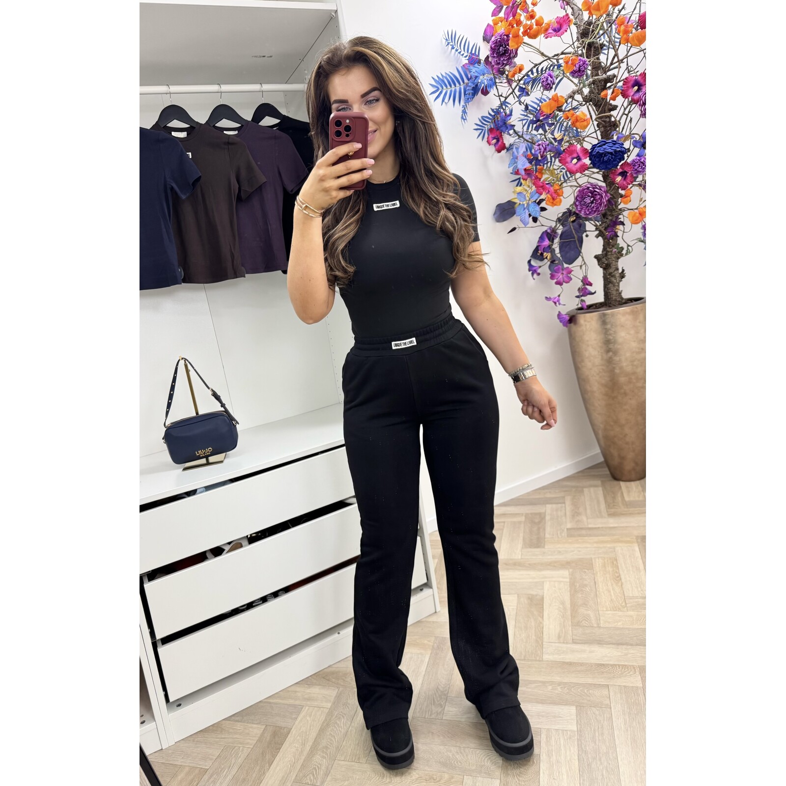 Unique The Label Nena top Short Sleeve Black