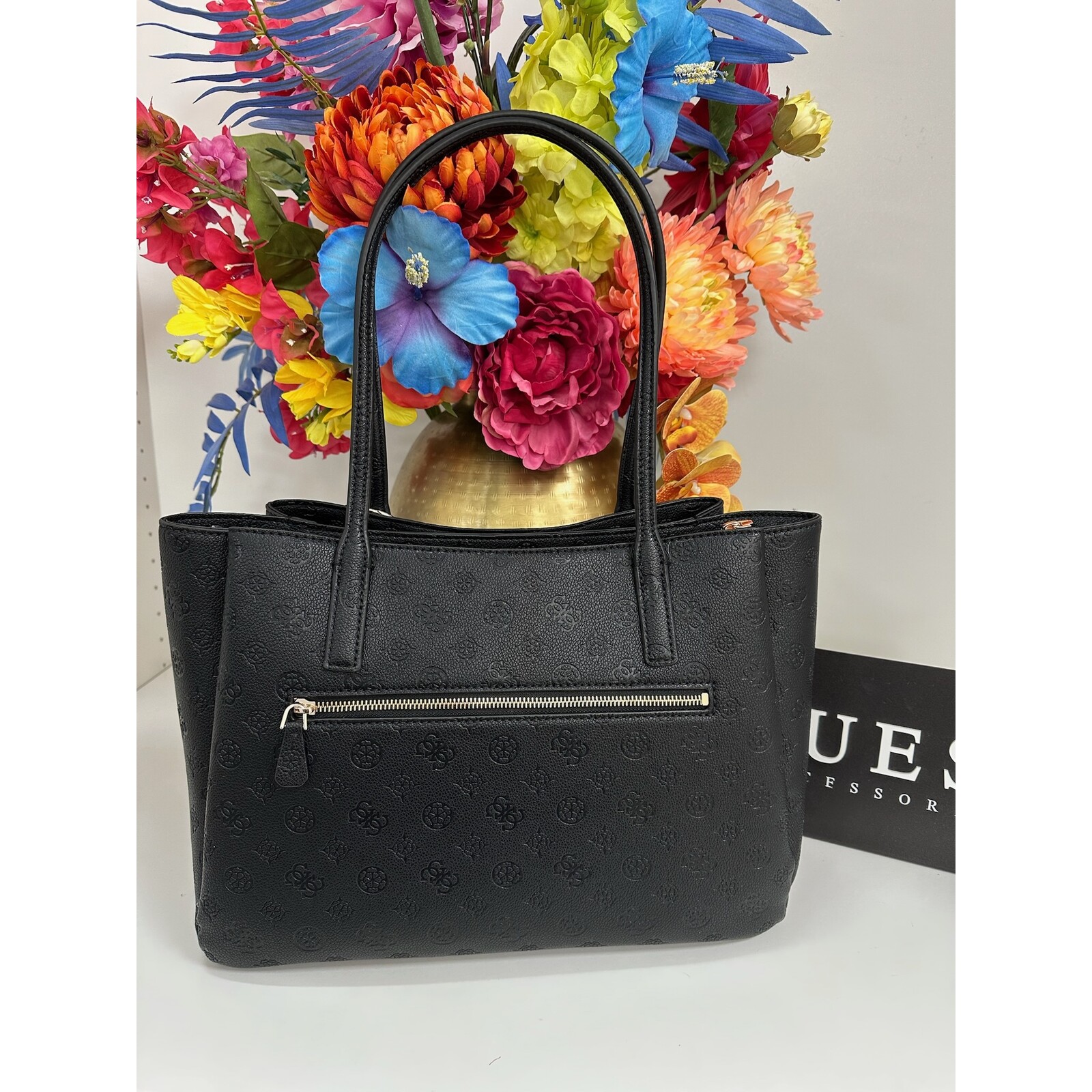 Guess Tote Bag Anise Multi Black Logo Guess 1153