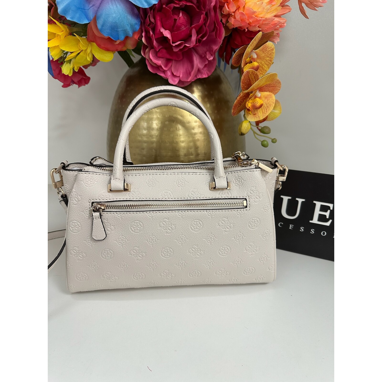 Guess Satchel Bag Anise Triple Stone Logo Guess 1147