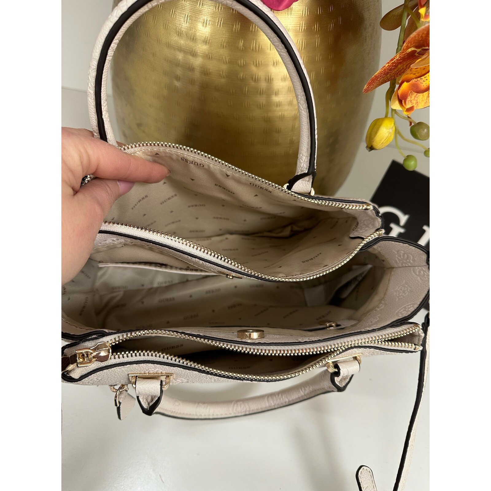 Guess Satchel Bag Anise Triple Stone Logo Guess 1147