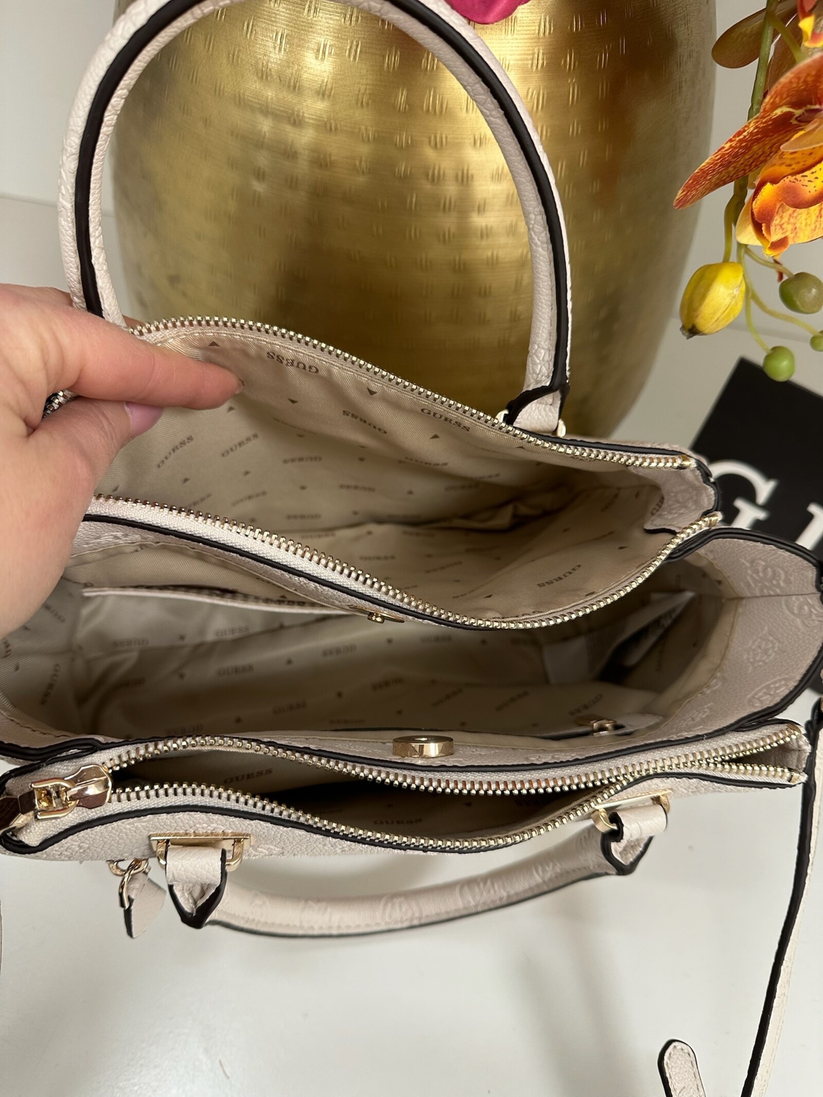Guess Satchel Bag Anise Triple Stone Logo Guess 1147