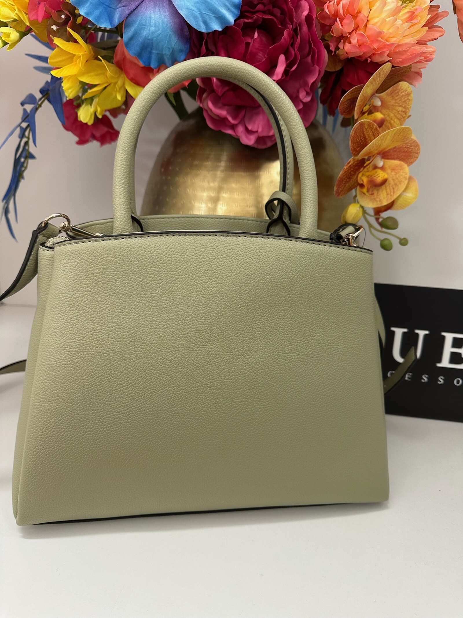 Guess Satchel Bag Isola Sage Green Guess 1141