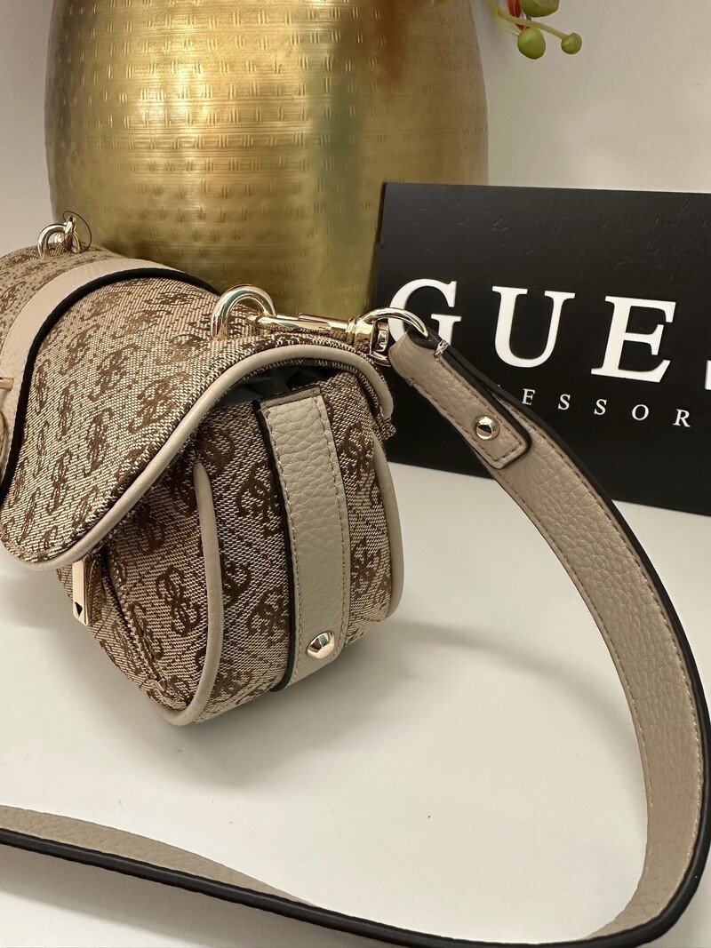Crossbody Flap Bag Jessa Latte Logo Guess 1157