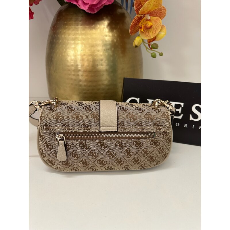 Crossbody Flap Bag Jessa Latte Logo Guess 1157