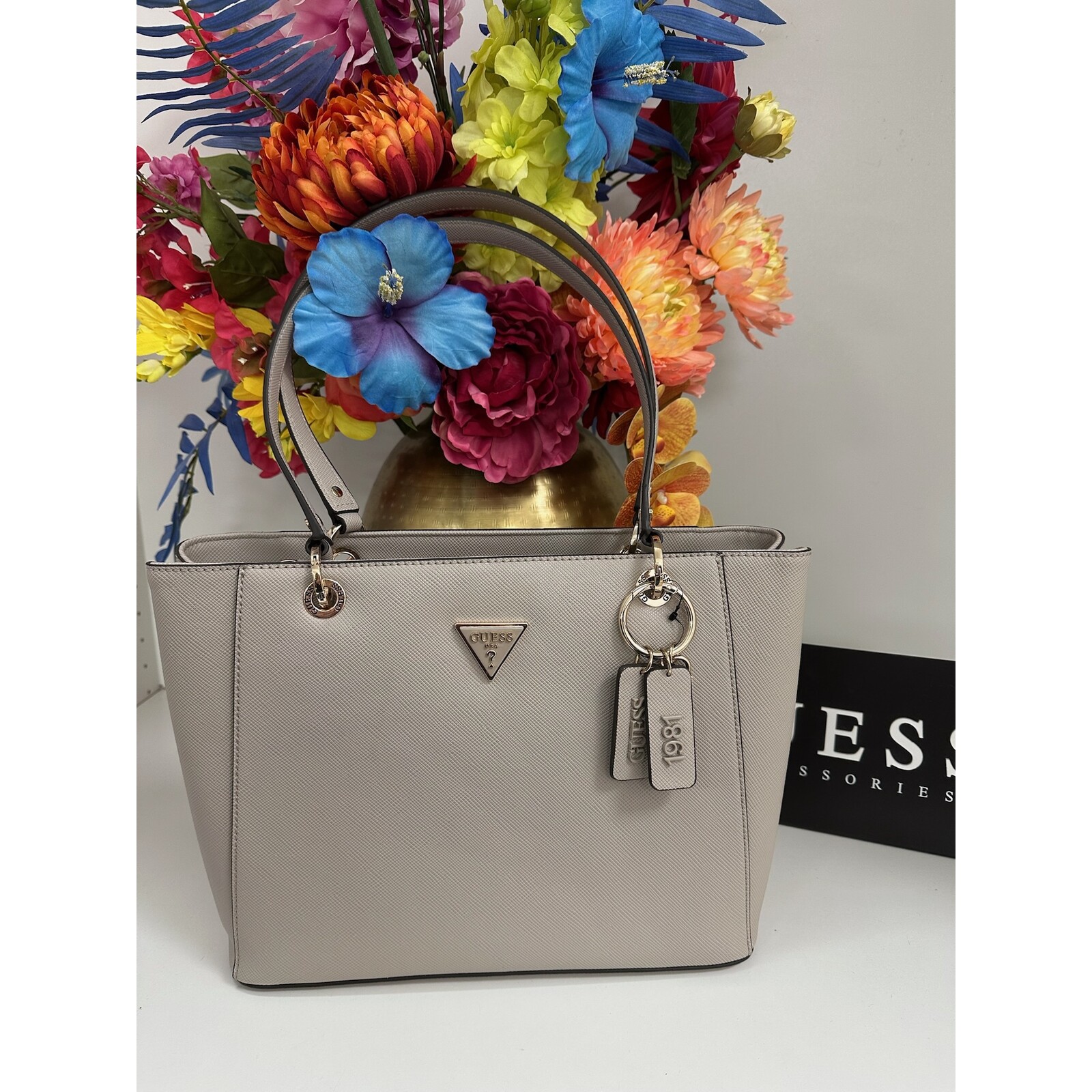 Guess Tote Bag Noelle Taupe Guess 1144