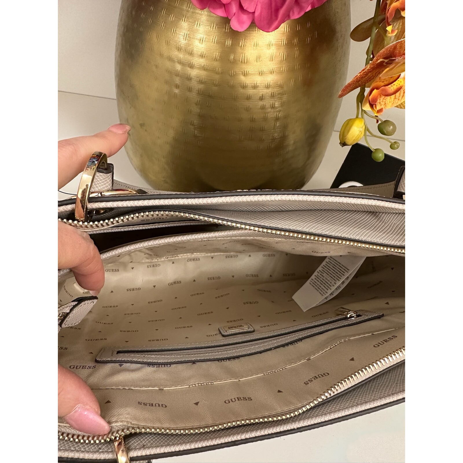 Guess Tote Bag Noelle Taupe Guess 1144