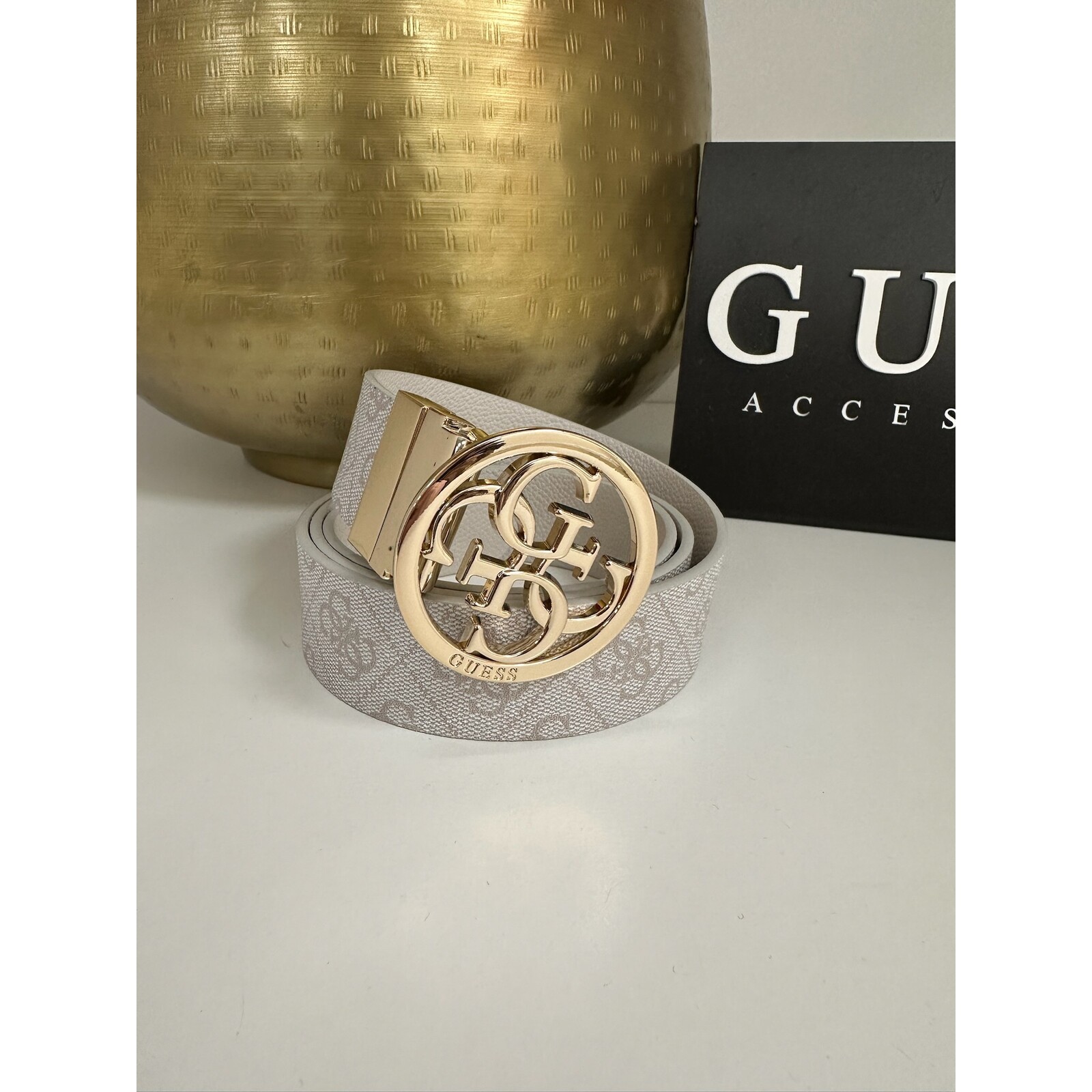 Guess 2 in 1 Belt Noelle Bone Logo Guess 1057