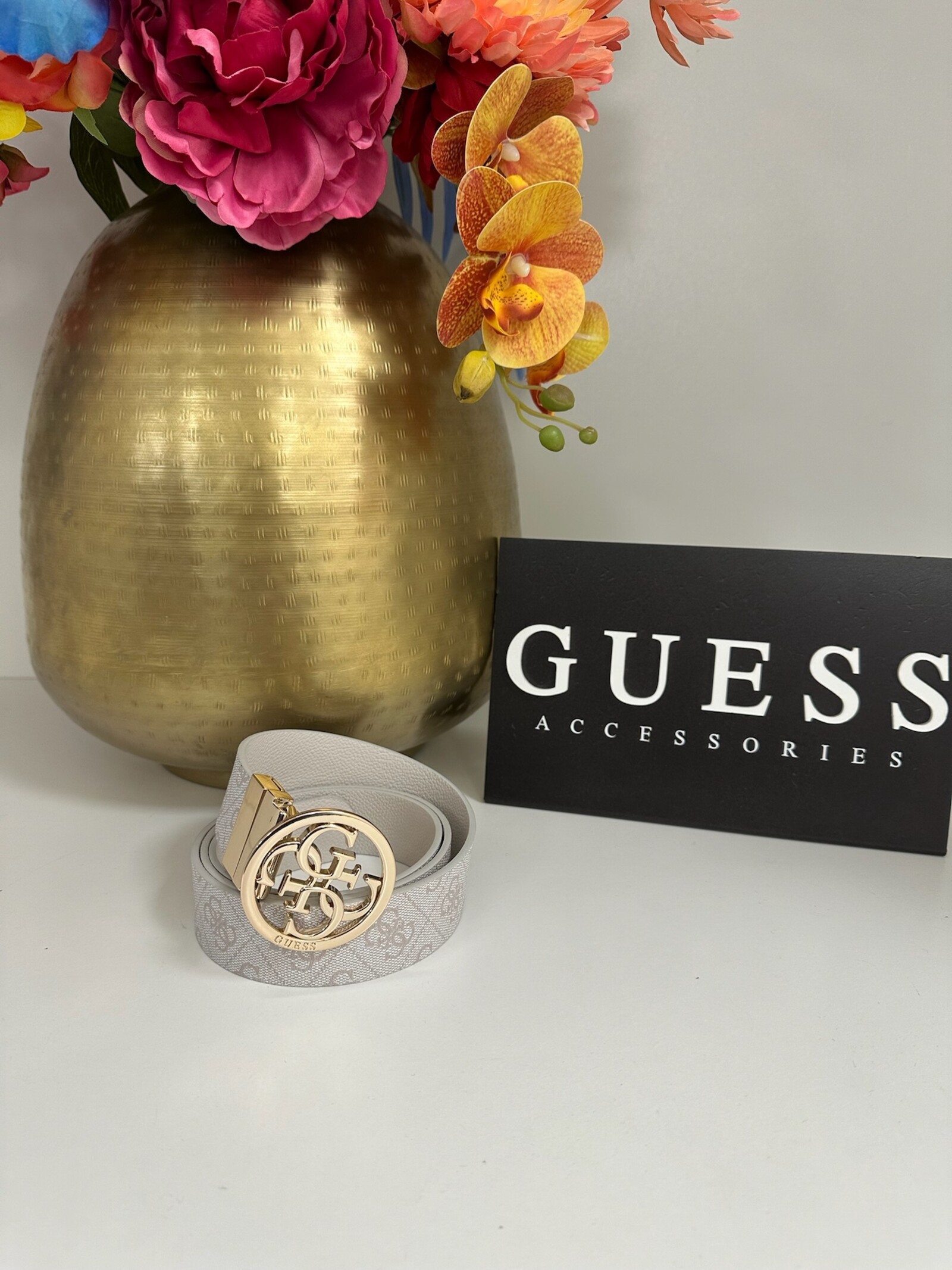Guess 2 in 1 Belt Noelle Bone Logo Guess 1057
